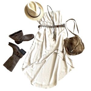 Krisa High-Low Strapless Two-Tiered Dress